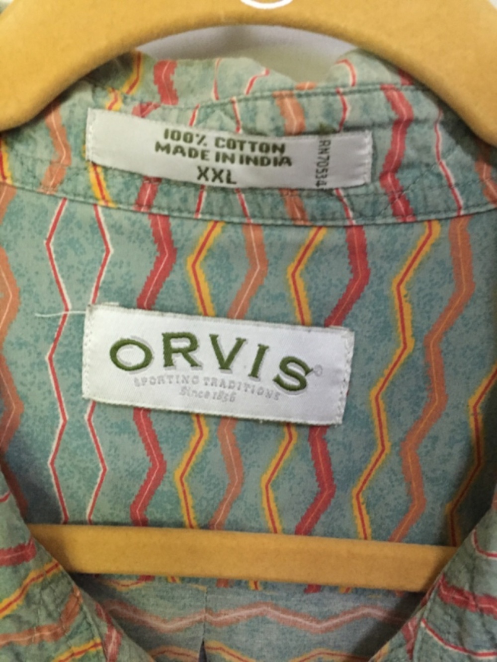 Orvis Multicolor Wave-Pattern Casual Button-Down Shirt - Picture 7 of 16
